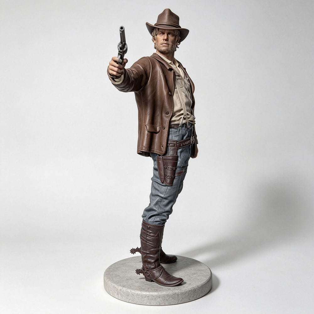 3D Printing Drawing - 1/24/12/6 Red Dead Western Cowboy Figurka