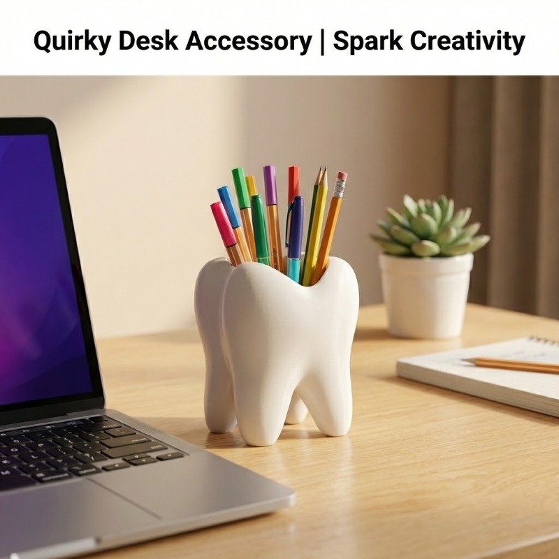 3D Printing Tooth - Organizer na biurko w kształcie zęba,